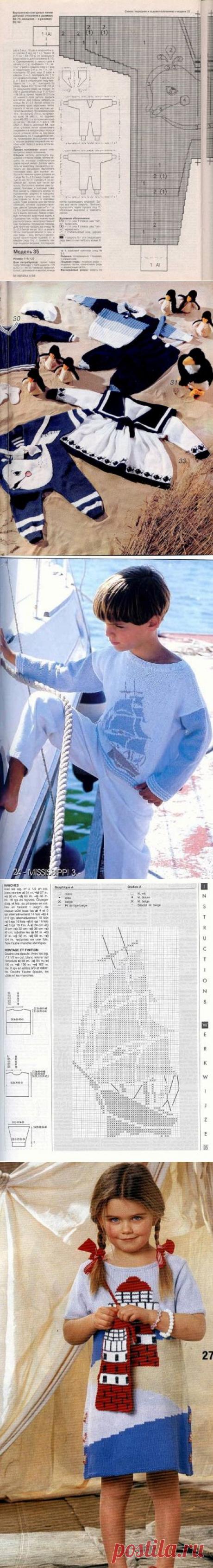 Морские мотивы в вязании.