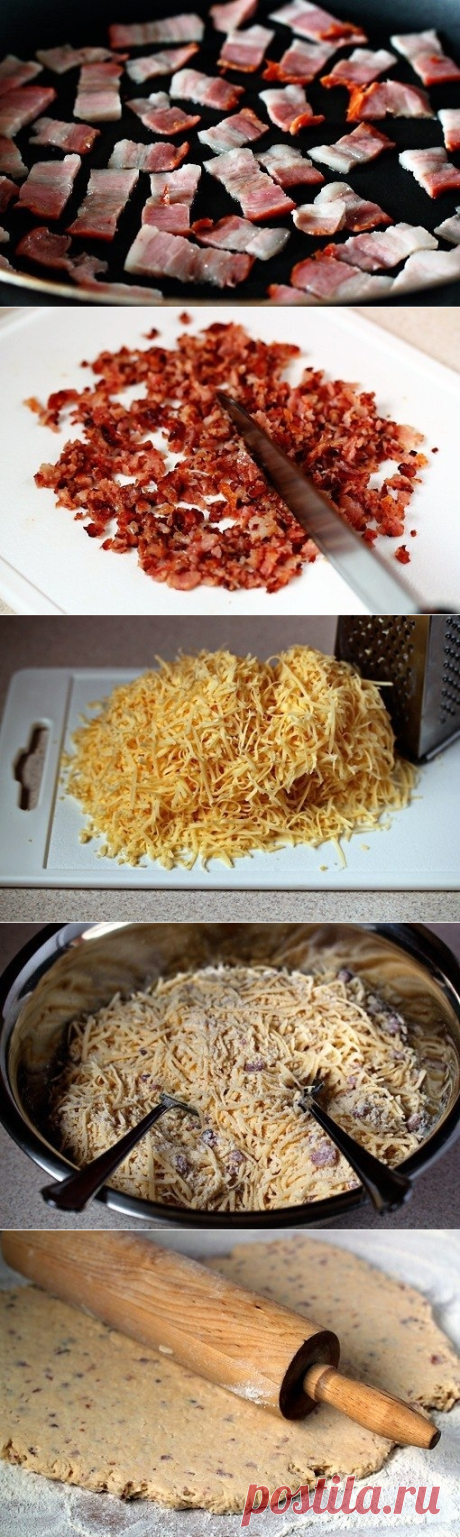 Как приготовить печенье с беконом и сыром - рецепт, ингридиенты и фотографии