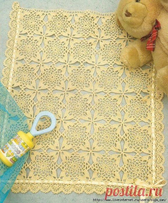 Детский ажурный плед..