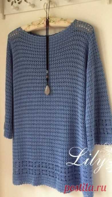 Ажурная туника крючком. Схемы. / knittingideas.ru