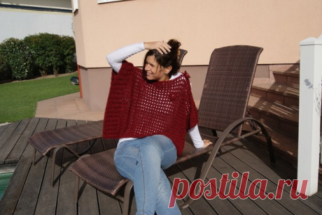 Pullover häkeln /// Poncho häkeln /// Pulli