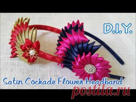 ❀❀❀ D.I.Y. Satin Cockade Flower Headband - Tutorial ❀❀❀