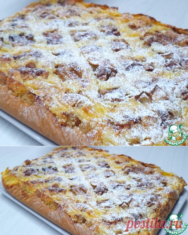 Яблочный пирог с кремом – кулинарный рецепт