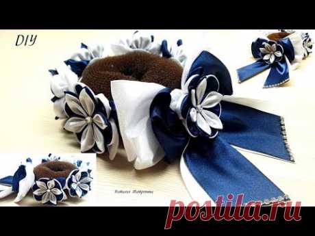 Резинка на пучок канзаши/elastic band on a bunch of kanzashi