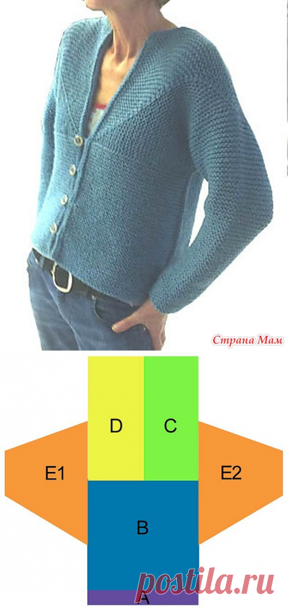 Интересный жакет в технике модульного вязания с Ravelry - Страна Мам