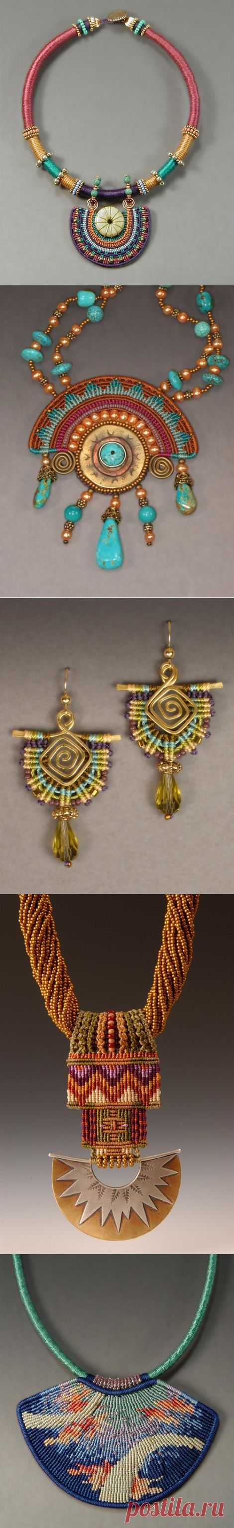 Украшения в технике макраме с бисером - Ярмарка Мастеров - ручная работа, handmade