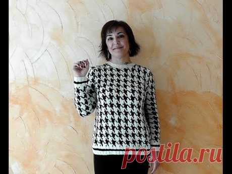DIY:JERSEY DE PATA DE GALLO A DOS AGUJAS