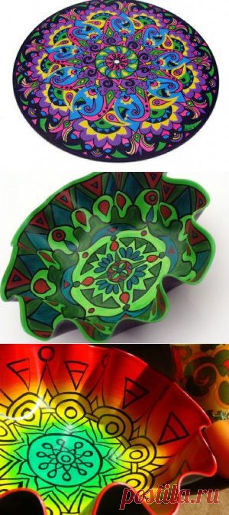 @ Красота из старых виниловых пластинок – роспись акрилом | МОЙ МИЛЫЙ ДОМ – идеи рукоделия, вязание, декорирование интерьеров