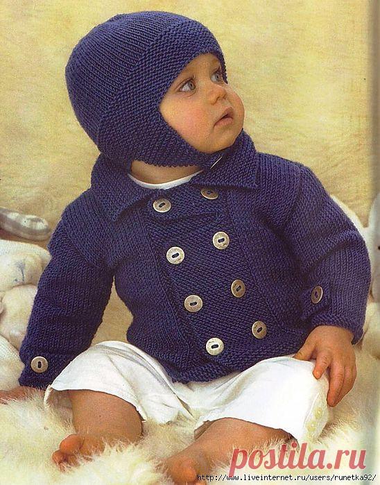 Жакет и шапочка для мальчика.