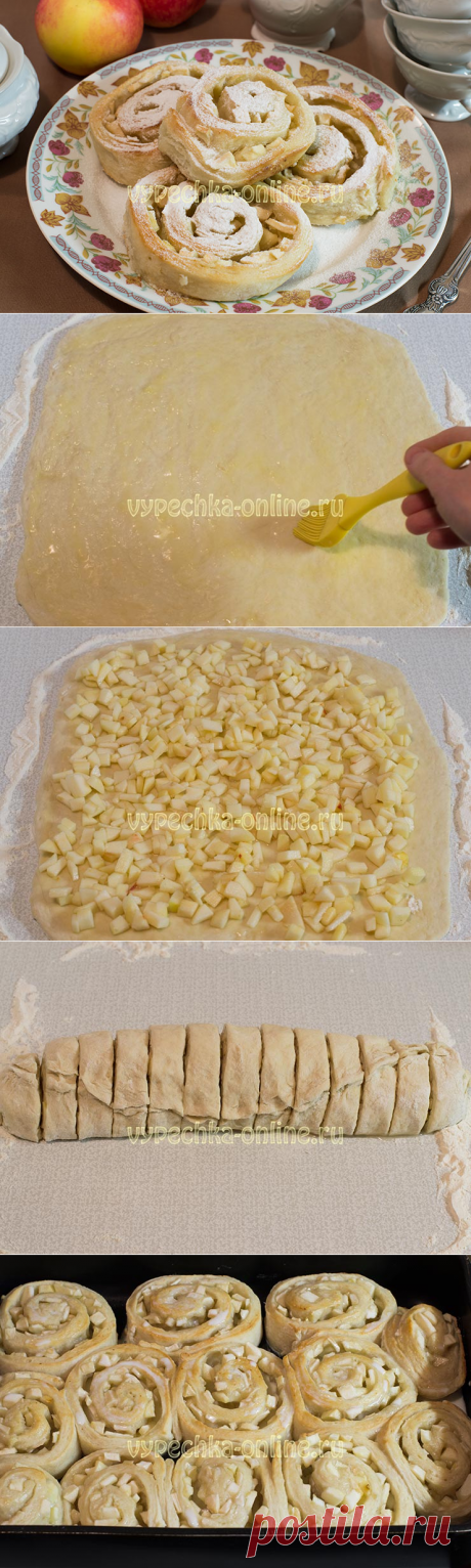 ✔️Булочки с яблоками из дрожжевого теста в духовке, на кефире - рецепт с фото