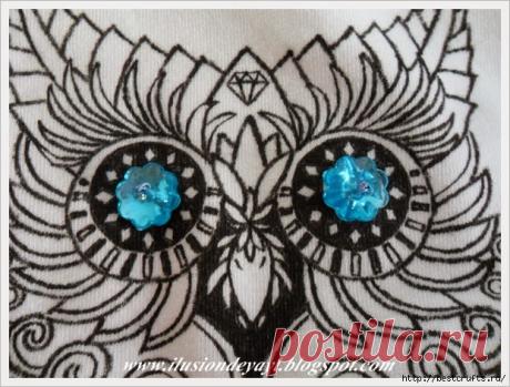 Рисуем сову на майке