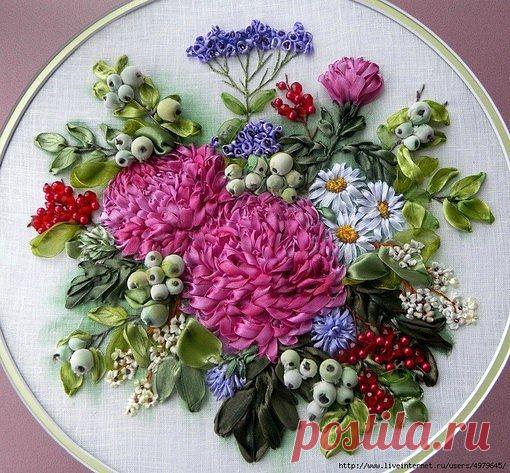 Как научиться вышивать лентами ( из инета )