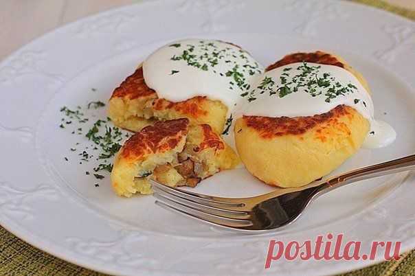Картофельные котлетки с грибами