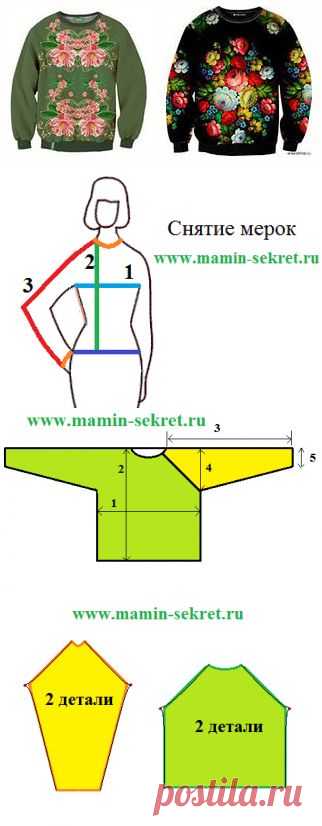 Как сшить толстовку или свитшот. простая выкройка