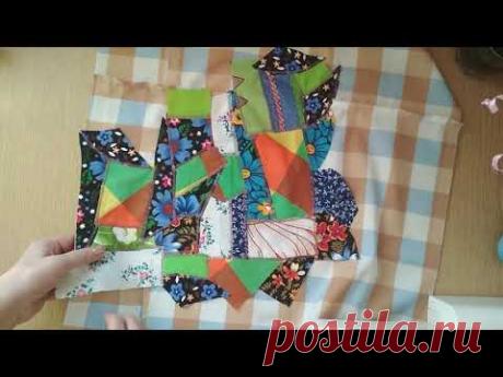 ФАРТУК КУХОННЫЙ ИЗ МАЛЕНЬКИХ ЛОСКУТОВ/СОБИРАЕМ ЛОСКУТЫ, ПУСКАЕМ В ДЕЛО/ЛОСКУТНАЯ ТЕХНИКА(1)