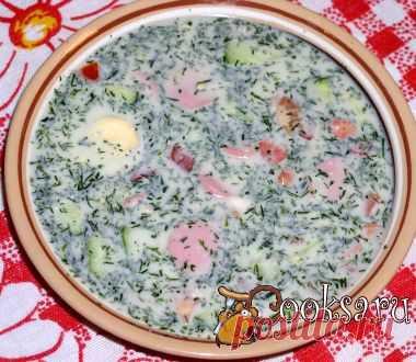 Окрошка с курицей на простокваше .