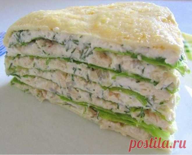 Куриный тортик - очень лёгкая и вкусная закуска