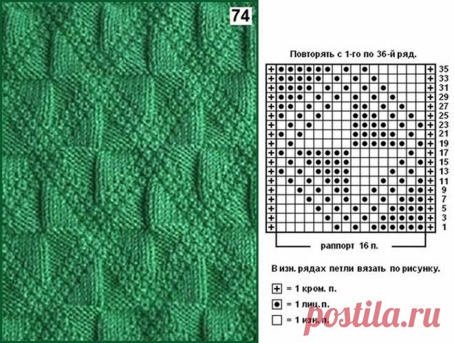 Узоры без накидов, протяжек, шишечек и т.д. Только лицевые и изнаночные! | Вяжем, лепим, творим, малюем) | Яндекс Дзен