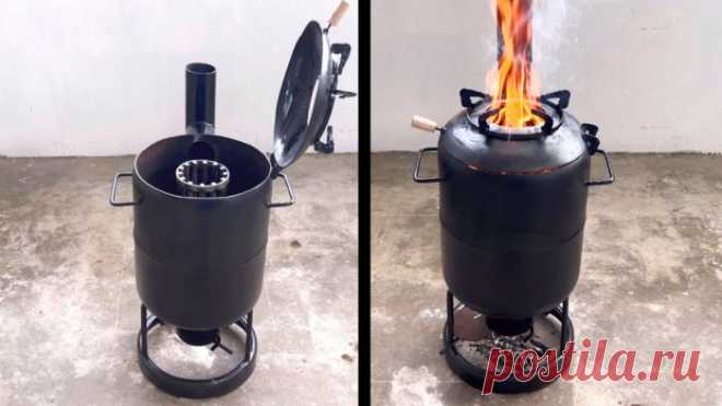 Как сделать дровяную печь из газового баллона своими руками