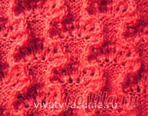 Ажурный узор: описание для вязания спицами Ажурный узор для вязания спицами, по виду напоминающий цветочные корзинки. Подходит для вязания женских и детских вещей, предметов домашнего интерьера.