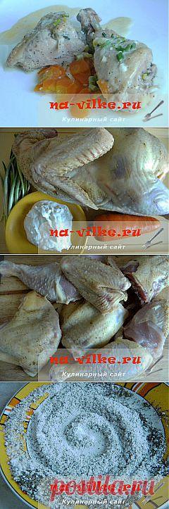 Домашняя курица в сметане с черемшой - рецепт с фото