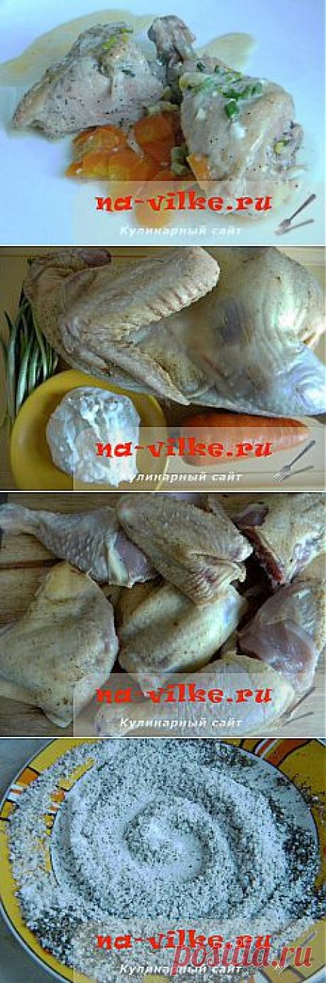 Домашняя курица в сметане с черемшой - рецепт с фото