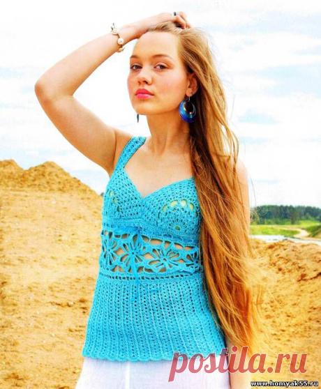 Летние топы, маечки для женщин крючком - Схемы и описания вязаных изделий | «Хомяк55.ру» сайт о вязании