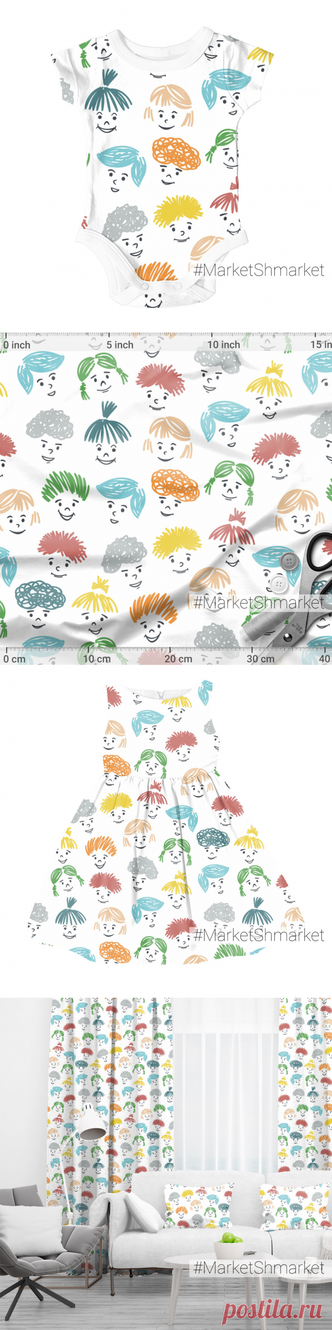 Ткань Дети - закажи на #MarketShmarket.com любая ткань с любым принтом