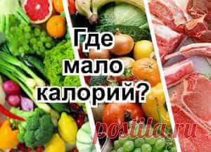 Низкокалорийные продукты: Удобный Список в Таблицах. Калорийность. Белки. Жиры, Углеводы. Гликемический индекс. Все категории продуктов, в которых не более 200 ккал на 100 г.
