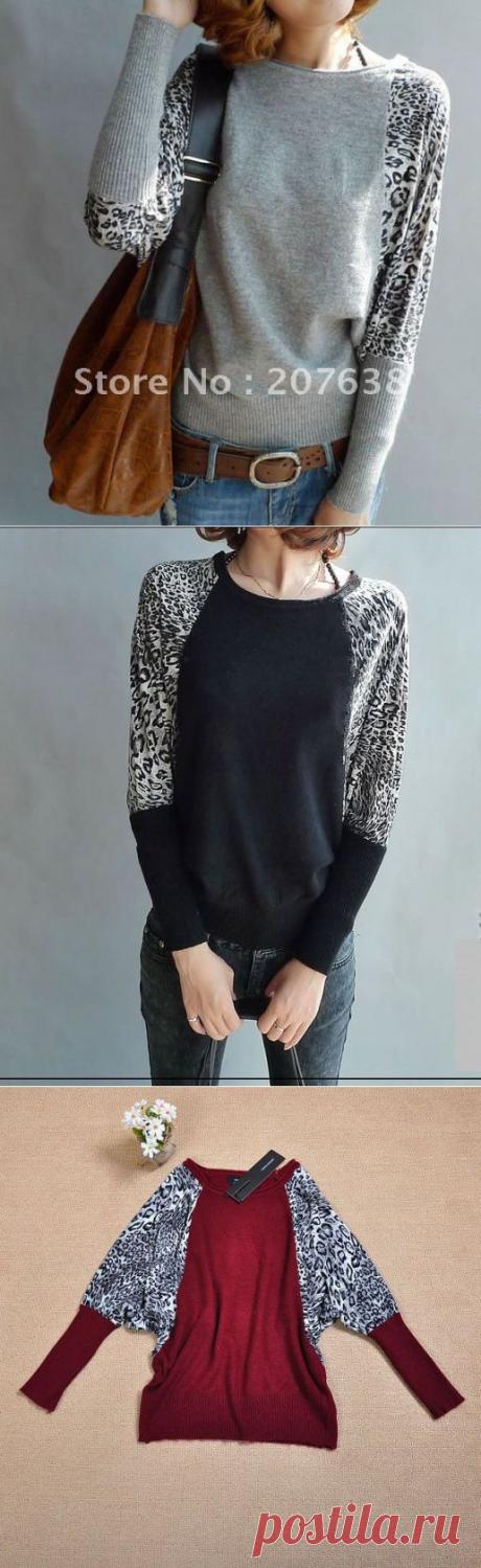 Aliexpress.com: Купить Женские кофты с длинными batwing рукав леопардовым принтом хлопок вязать свитер пуловер женская + бесплатная доставка из Надежный свитер пуловера поставщиков на Yiwu KingSun Women Apparel Co.,Ltd