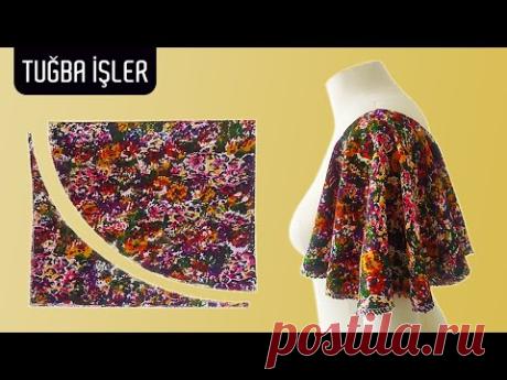 Очень простой красивый дизайн рукава бабочки (Cшить Pасклешенный рукав) | Tuğba İşler