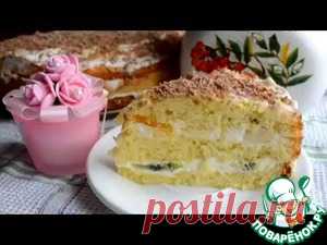 Торт со сметанным кремом и фруктами - кулинарный рецепт