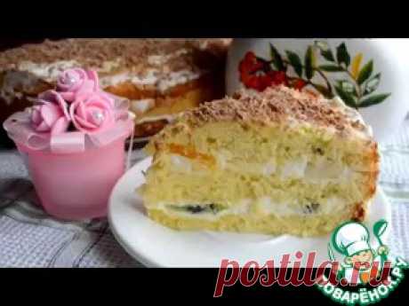 Торт со сметанным кремом и фруктами - кулинарный рецепт