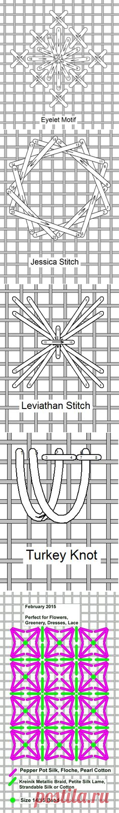 (4) Needlelace - Stitch of the Month January | Шовчики
