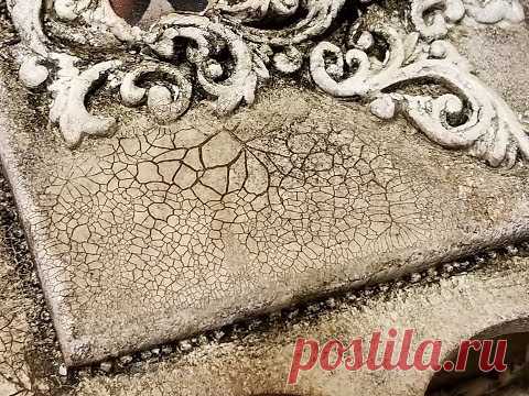 Имитация камня на шкатулке. DIY.Imitation stone on the box .