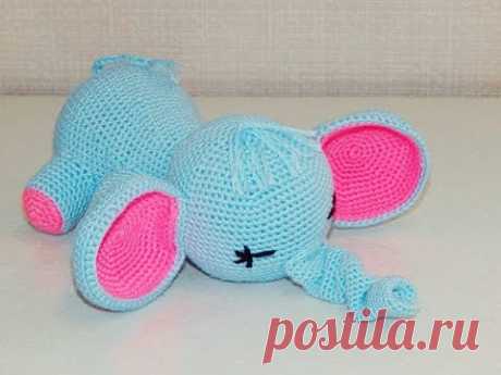 Игрушка амигуруми. Слоник-сплюшка. Мастер-класс крючком (crochet elephant) - YouTube