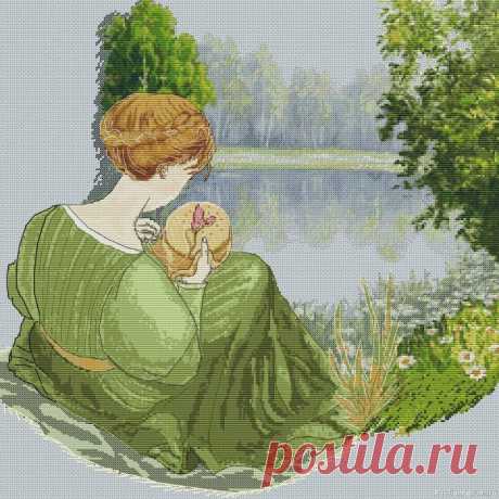 С днем рукоделия! Схема | Схемы вышивки крестом, вышивка крестиком