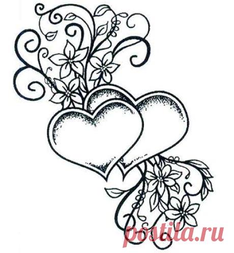 Cute Entwined Hearts clipart... https://sklepik.na-strychu.pl/pl/p/Stempel-Two-Hearts-Entwined-serca/19015 | zentangle
