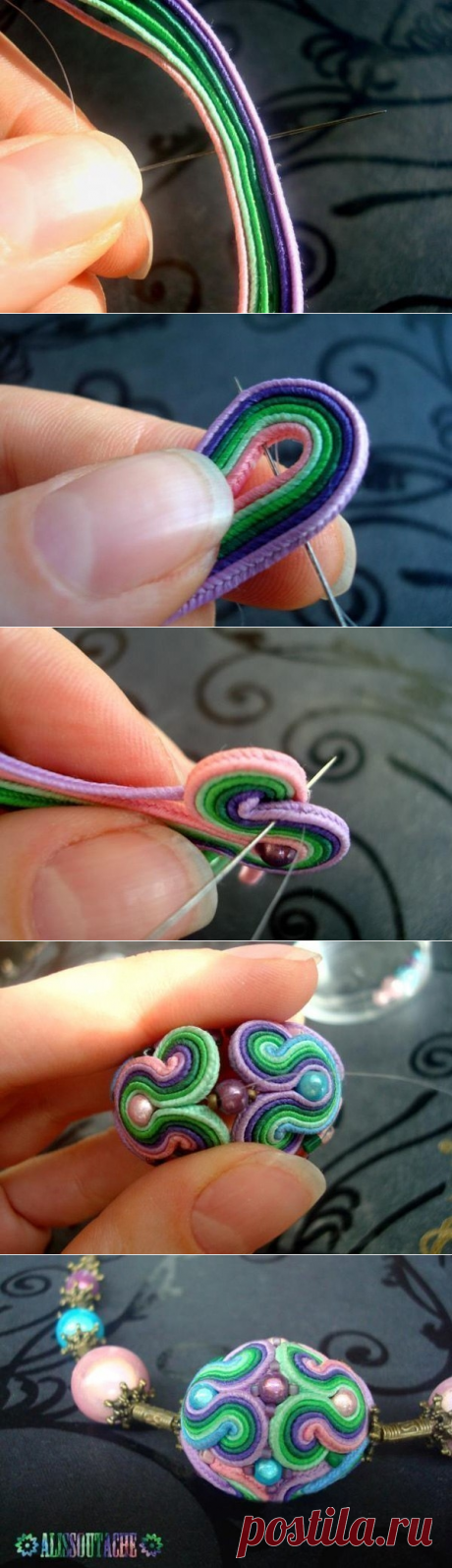 Создаем бусину в технике объемной сутажной вышивки