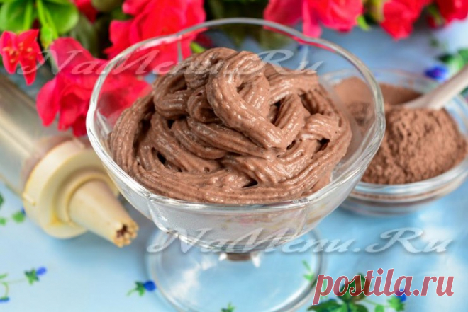 Шоколадный крем для торта из какао порошка, рецепт с фото