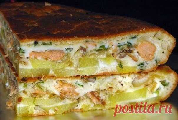 Лучшие кулинарные рецепты: Рыбный заливной пирог с картошкой