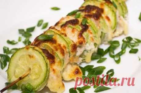 Шашлык из куриной грудки с кабачком на мангале - рецепт с фото / Простые рецепты