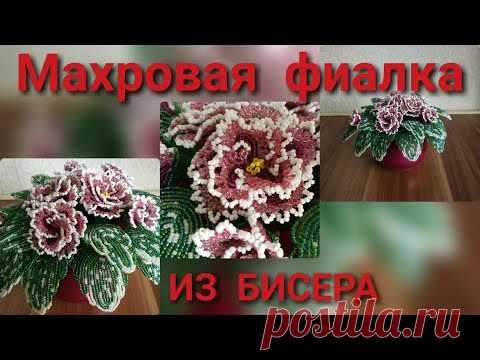 Фиалка из бисера, набивная, махровая. Мастер класс Цветы из бисера своими руками. Видео мастер класс, как сделать Фиалку из бисера / набивная махровая