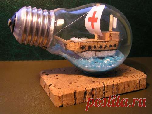 Новая жизнь старой лампочки — Сделай сам, идеи для творчества - DIY Ideas
