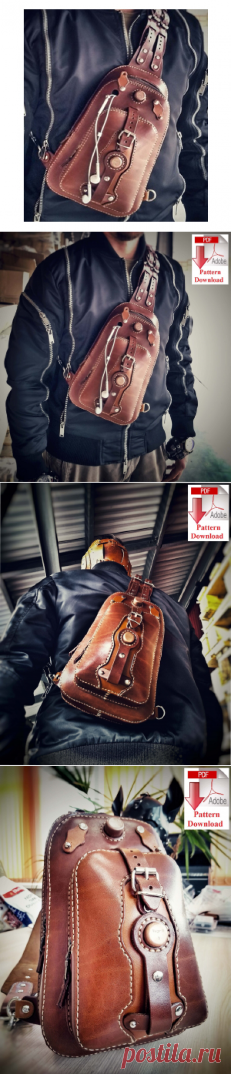 Выкройка Sling Bag/Pattern PDF leather Sling Bag &amp;#8212; SteampunkRUS96
