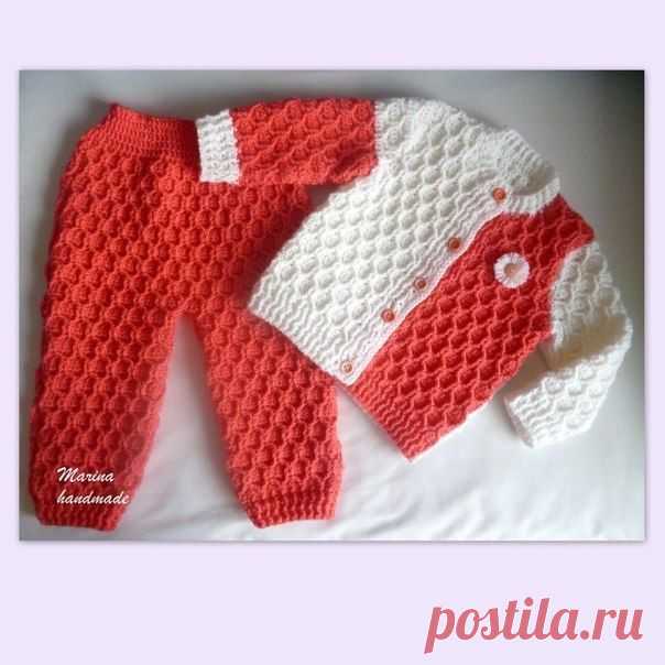 Вязаный спицами детский костюм | Лаборатория домашнего хозяйства
