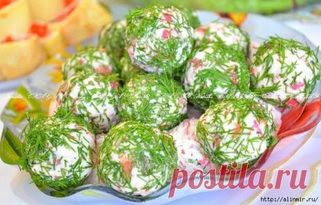 Сырные шарики с крабовыми палочками