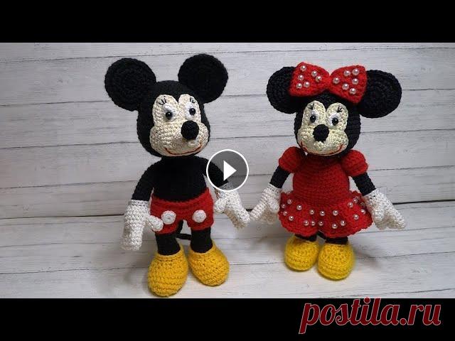 Как связать Микки и Минни Мауса.  Мастер класс. Здравствуйте! В этом видео я хочу Вам показать как можно связать Микки и Минни Мауса. Игрушка сложная, поэтому мастер- класс будет из нескольких часте...