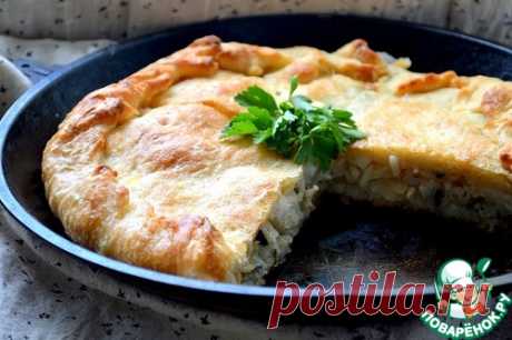 Слоеный пирог с рисом и рыбой - кулинарный рецепт