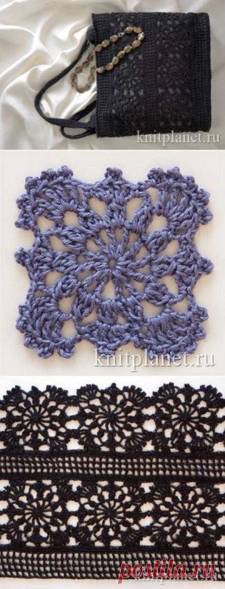 Сумочка крючком: оттенки черного